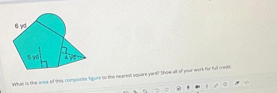 6 yo 5 yd 4 yd What is the area of this composite