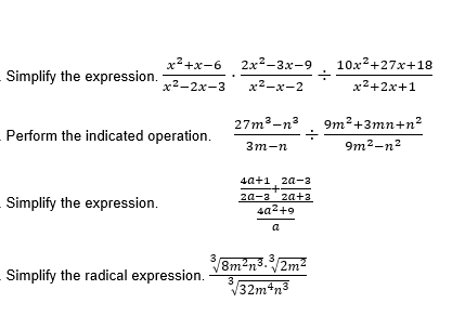 \f\fx-4x-6 2x--3x-9 10x-+27x+18 Simplify the