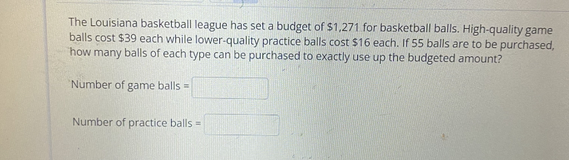 The Louisiana basketball league has set a budget