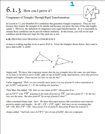 1 6.1. 3 How can I prove it? Congruence of