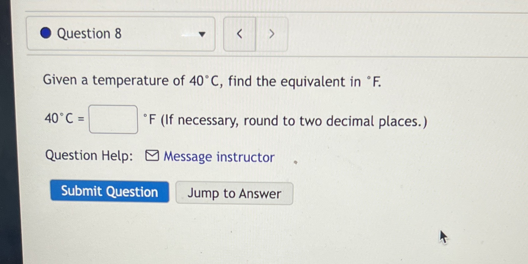 Question 8 <  style=