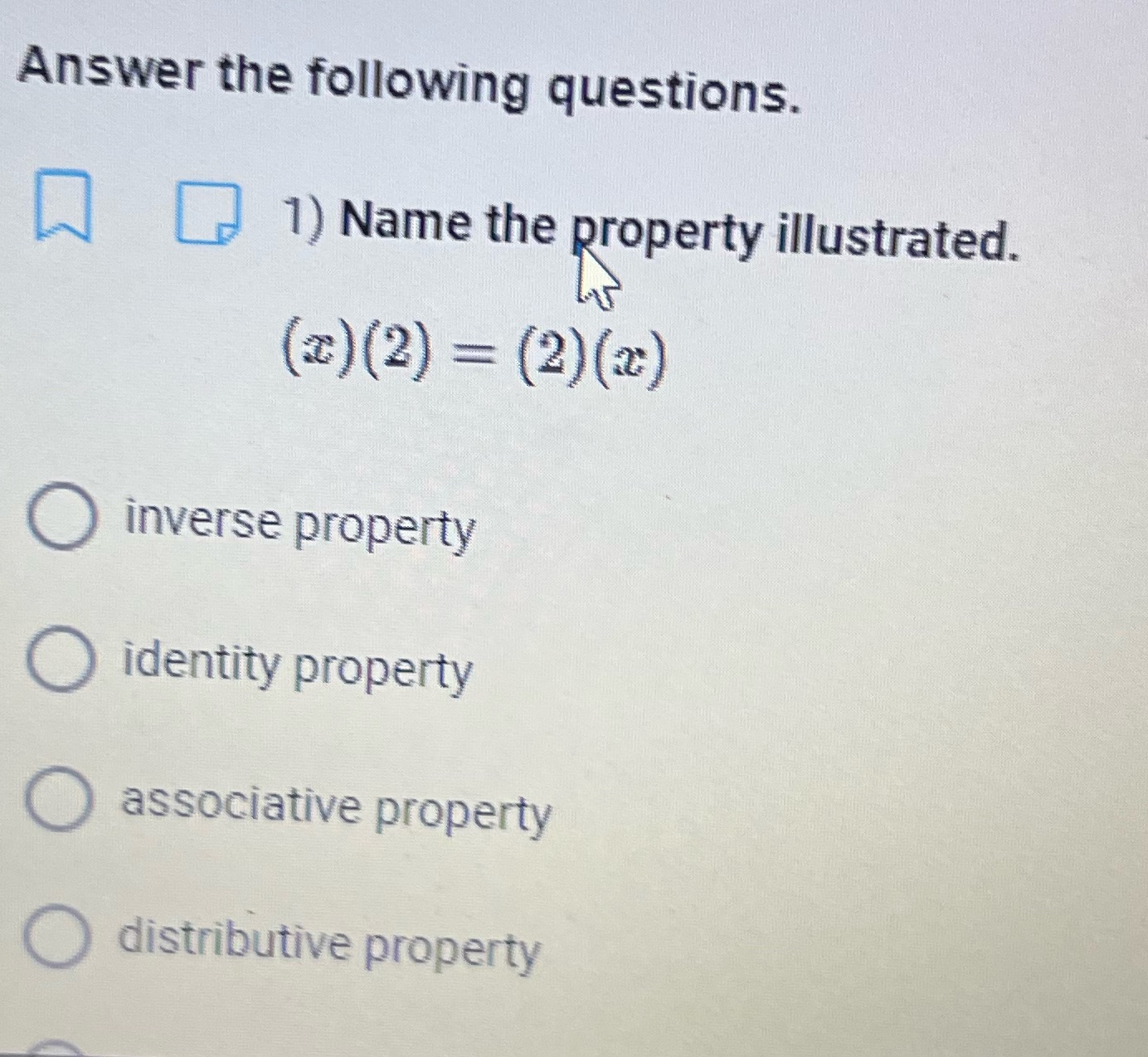 I'm trying to find property illustrated Answer