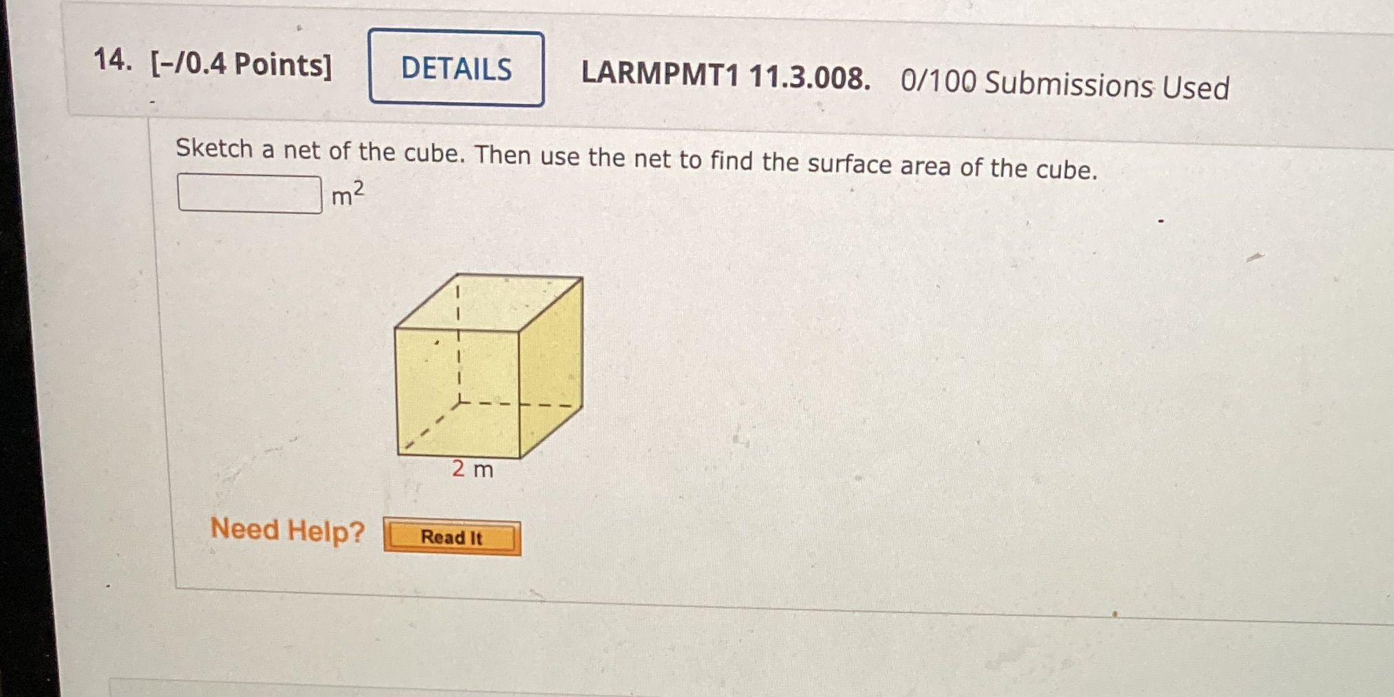 14. [-/0.4 Points] DETAILS LARMPMT1 11.3.008.