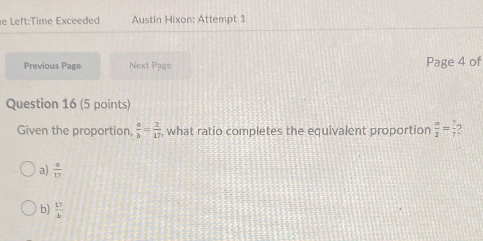 e Left: Time Exceeded Austin Hixon: Attempt 1