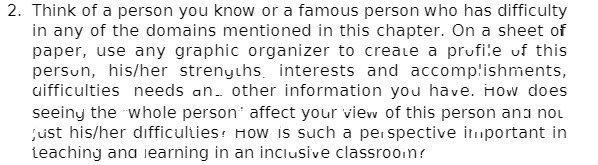 2. Think of a person you know or a famous person