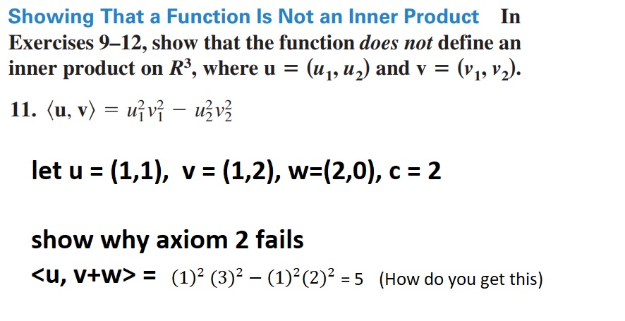 Showing That a Function Is Not an Inner Product