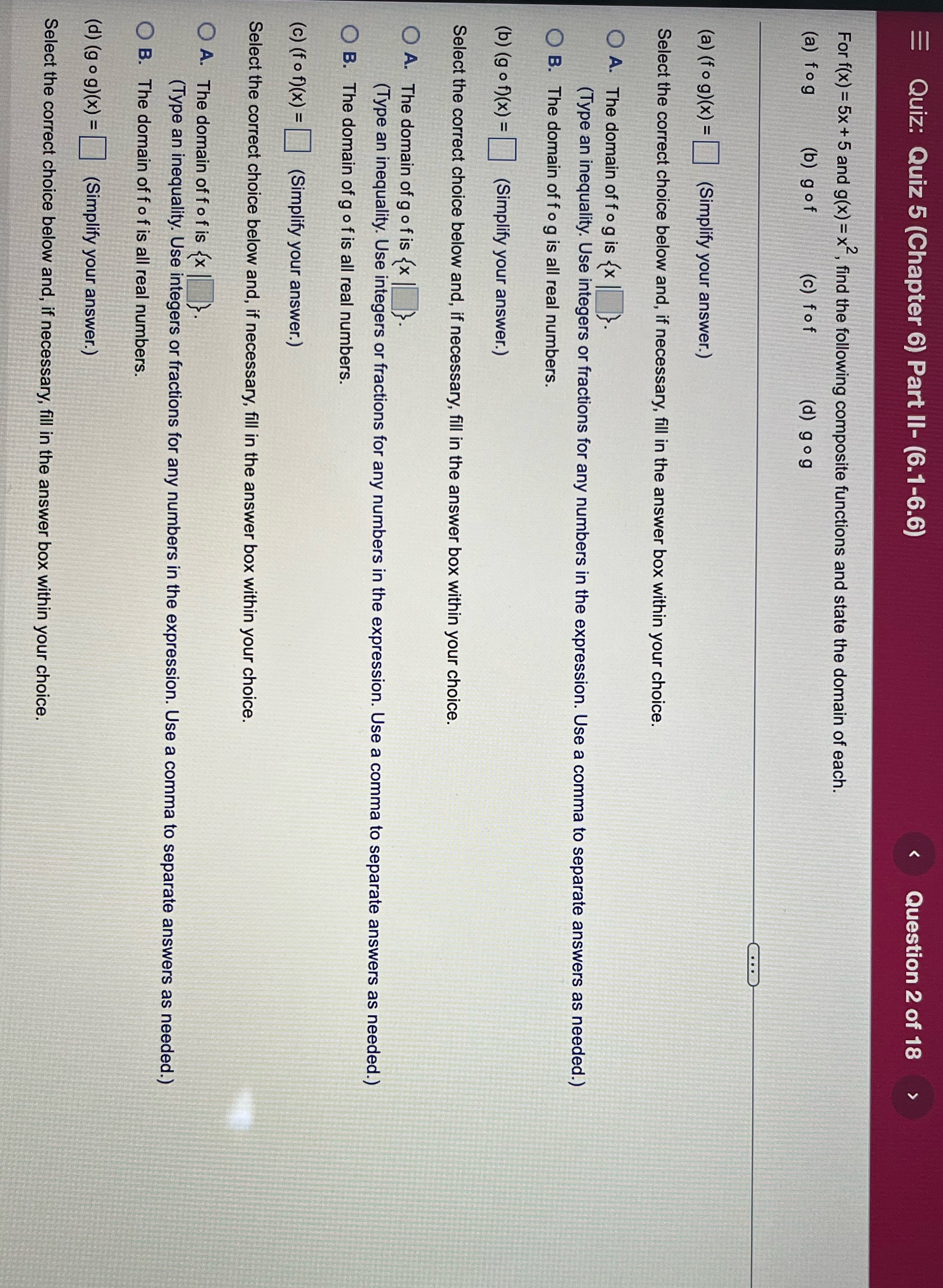 Quiz: Quiz 5 (Chapter 6) Part II- (6.1-6.6)