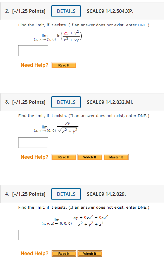 5. [-/1.25 Points] DETAILS SCALC9 14.1.035. MY