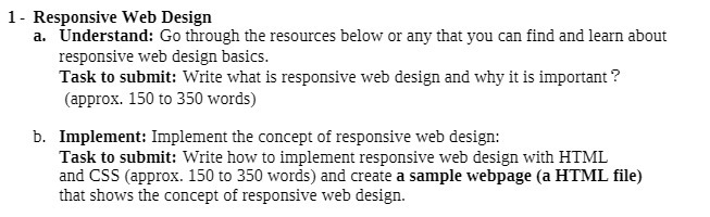 1 - Responsive Web Design a. Understand: Go