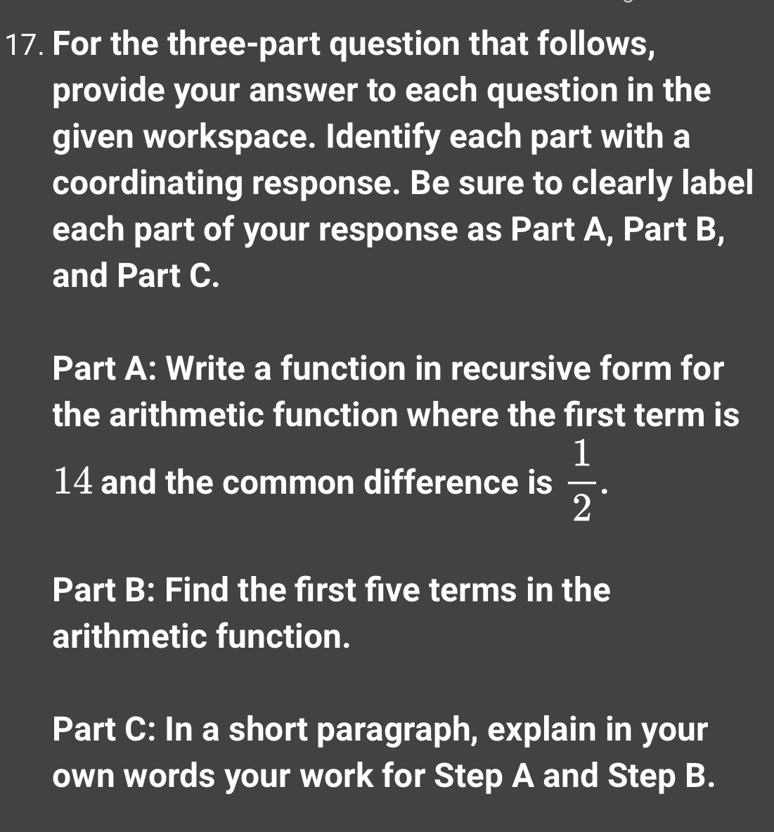 Please answer part A B and C . 17. For the