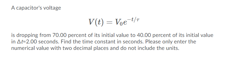 How can this be solved A ca pacitor's