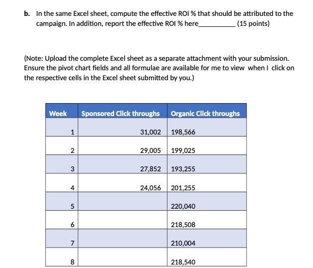b. In the same Excel sheet, compute the effective