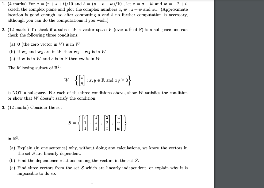 for all question that has this letters r=3 s=2 t=