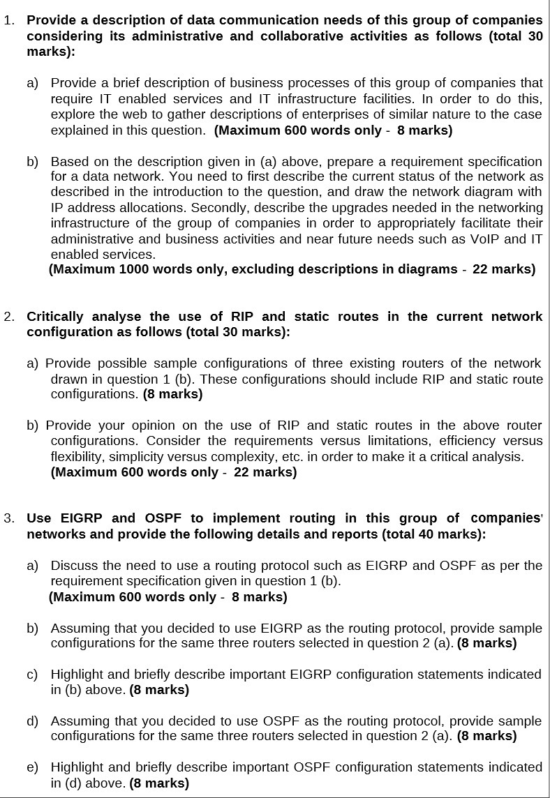 Provide a description of data communication needs