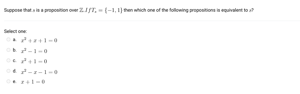 Suppose that s is a proposition over Z. I fT =