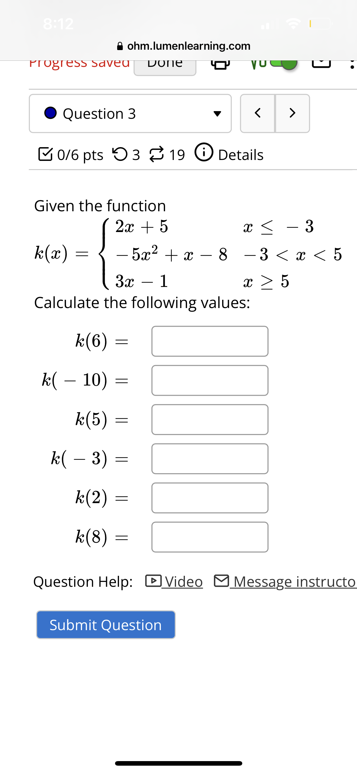 8:12 ohm.lumenlearning.com Progress saved Done
