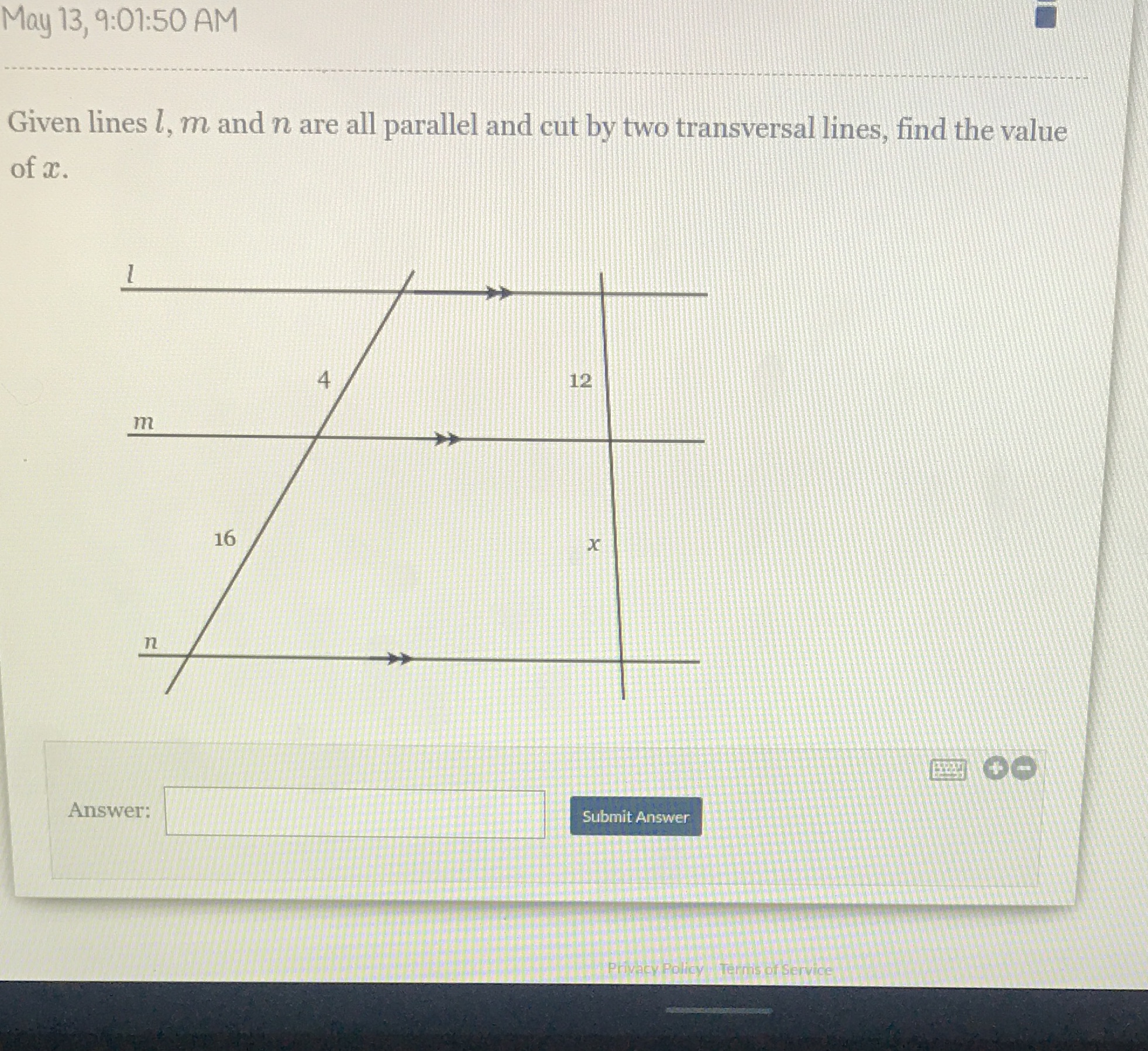 May 13, 9:01:50 AM Given lines l, m and n are all