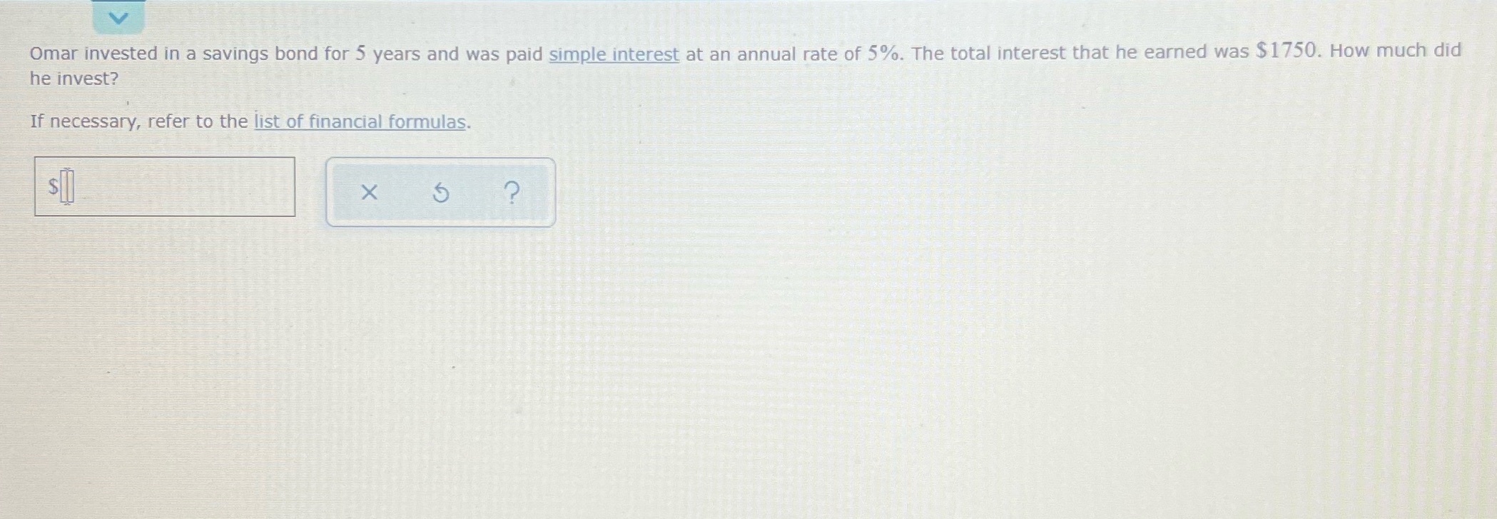 ? Omar invested in a savings bond for 5 years and