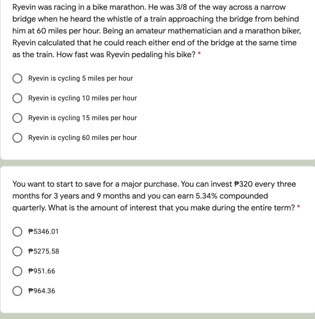 INSTRUCTIONS: MULTIPLE CHOICE. What will be the