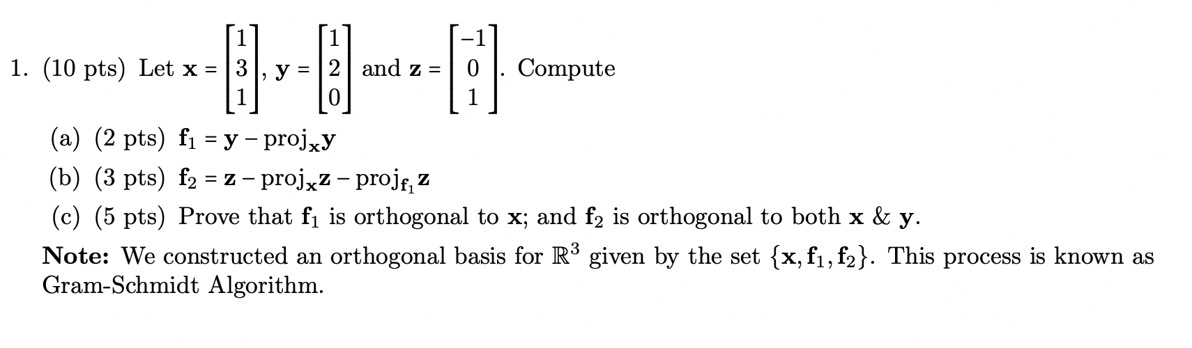 1. (10 pts) Let x = 3 y = ONE and z = 1. Compute