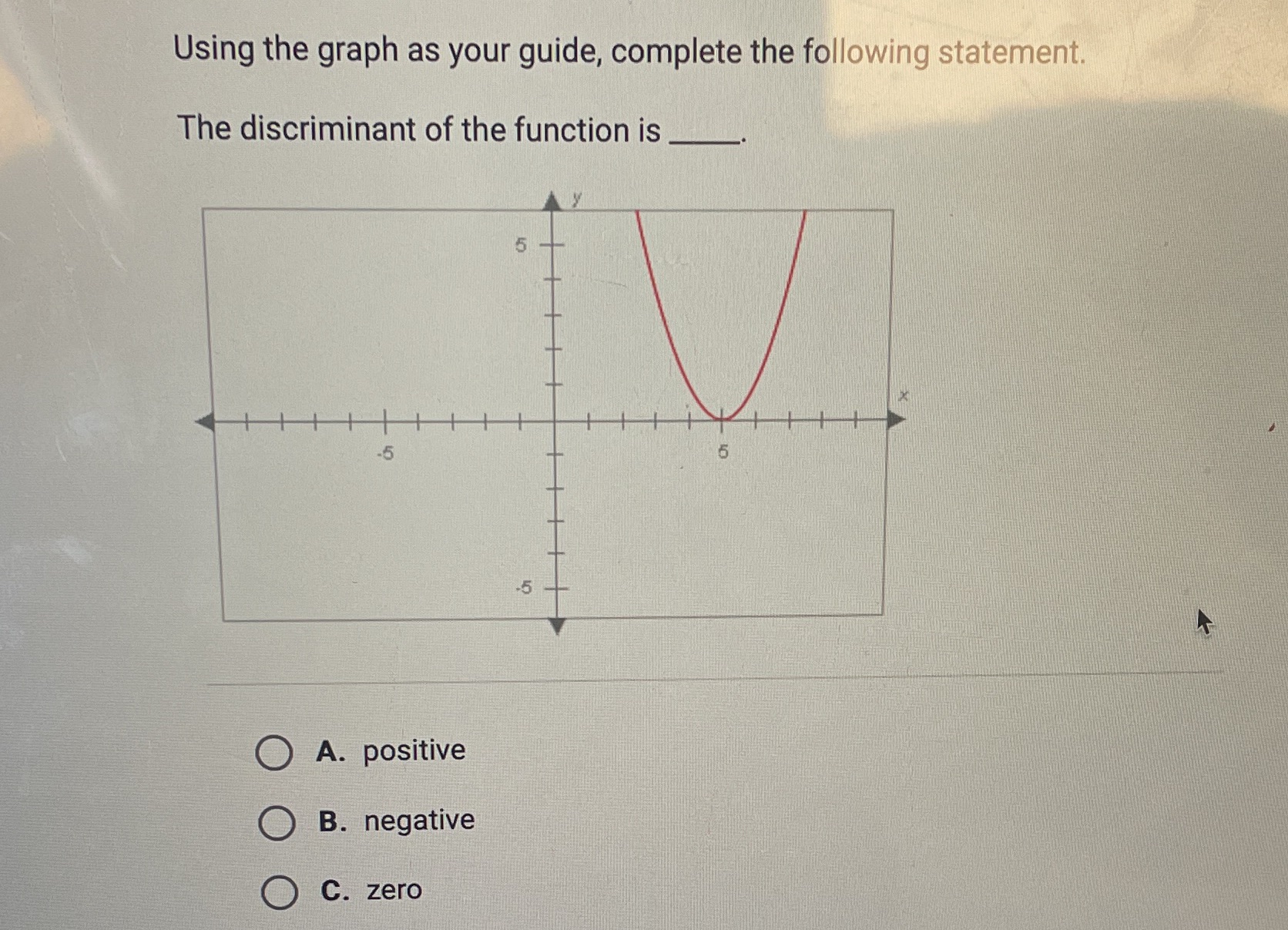 Using the graph as your guide, complete the