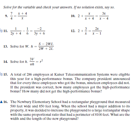 Solve for the variable and check your answers. If