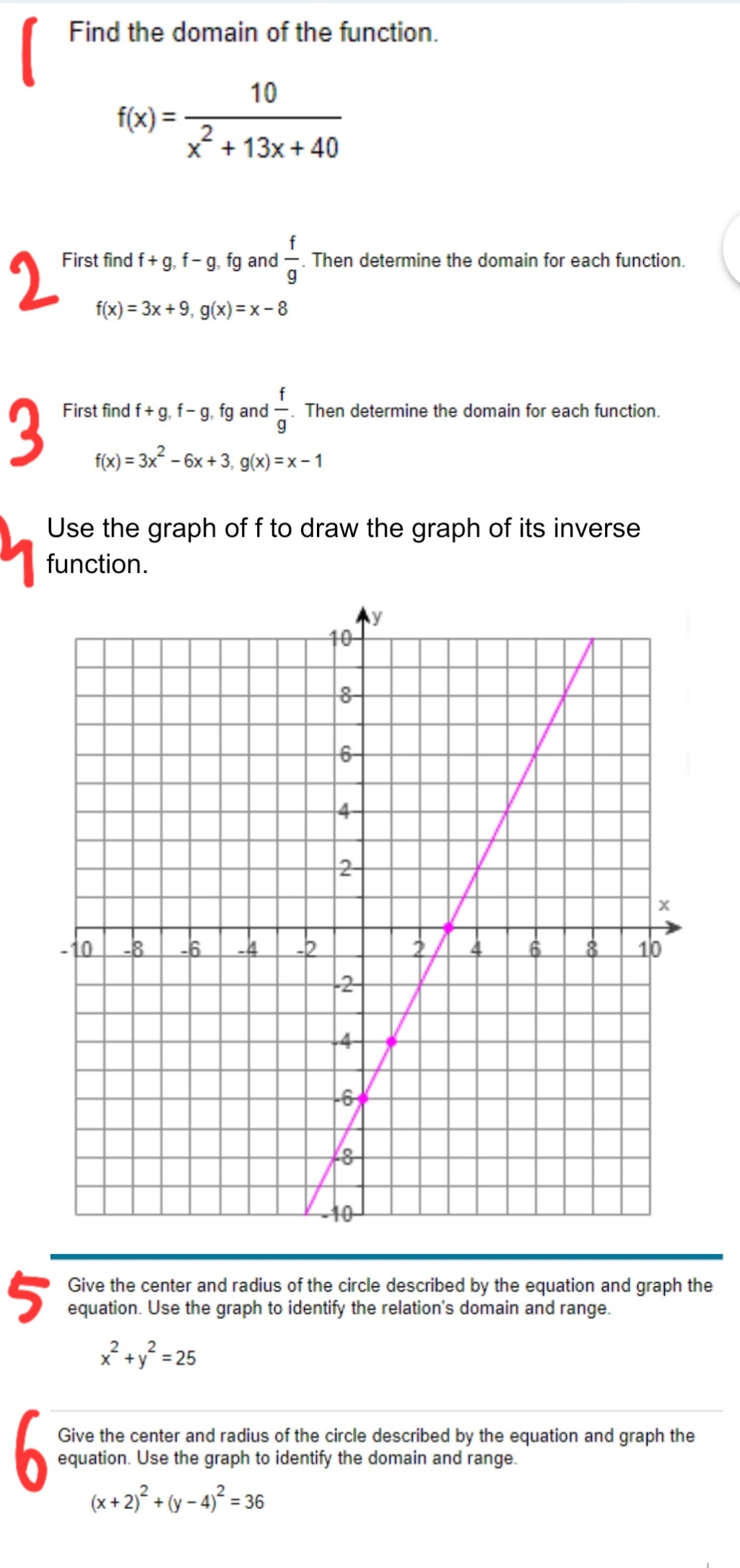 College Algebra [ Find the domain of the