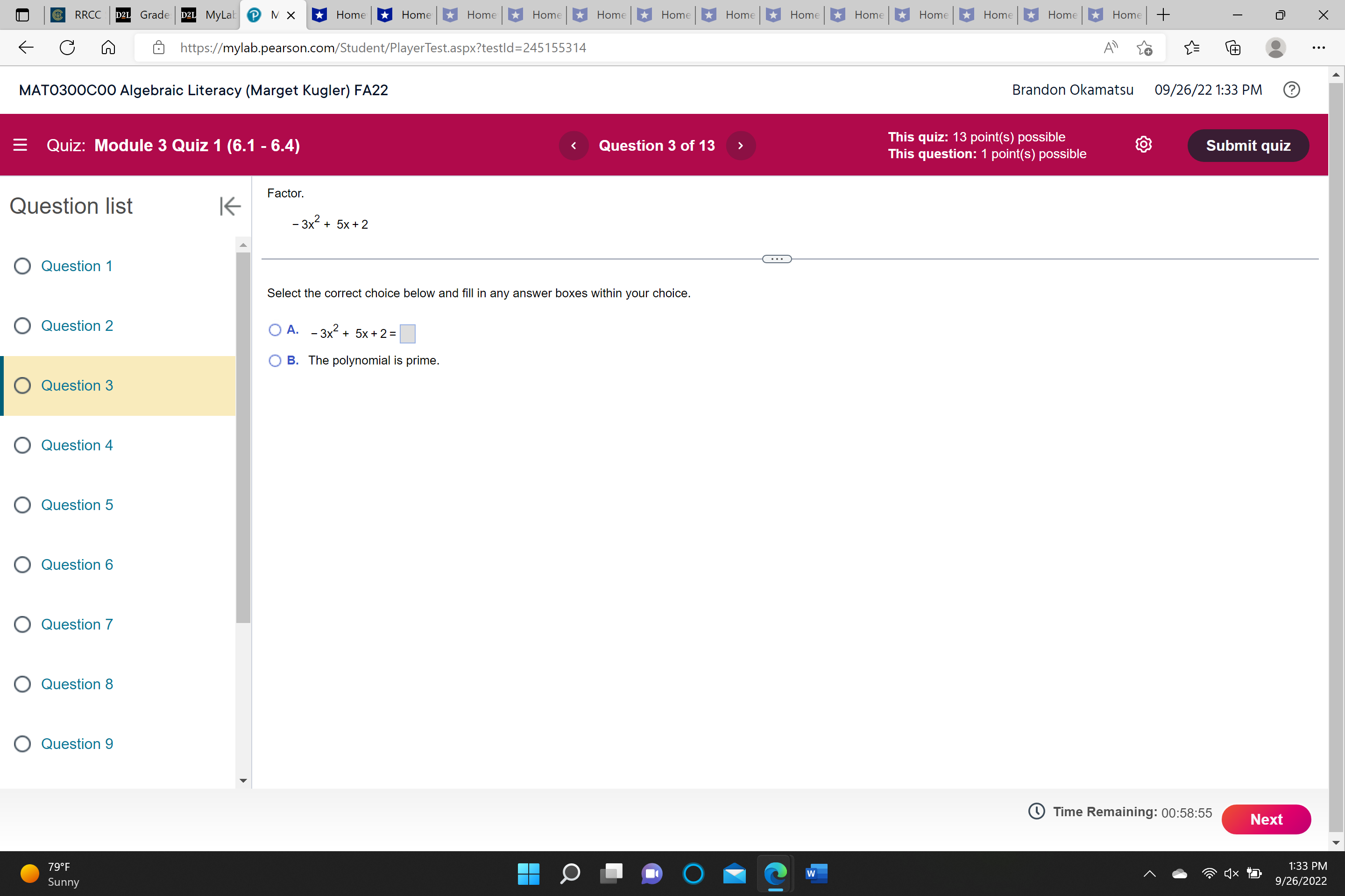 @ RRCC D2L Grade D2L MyLak @ N X| Home * Home *
