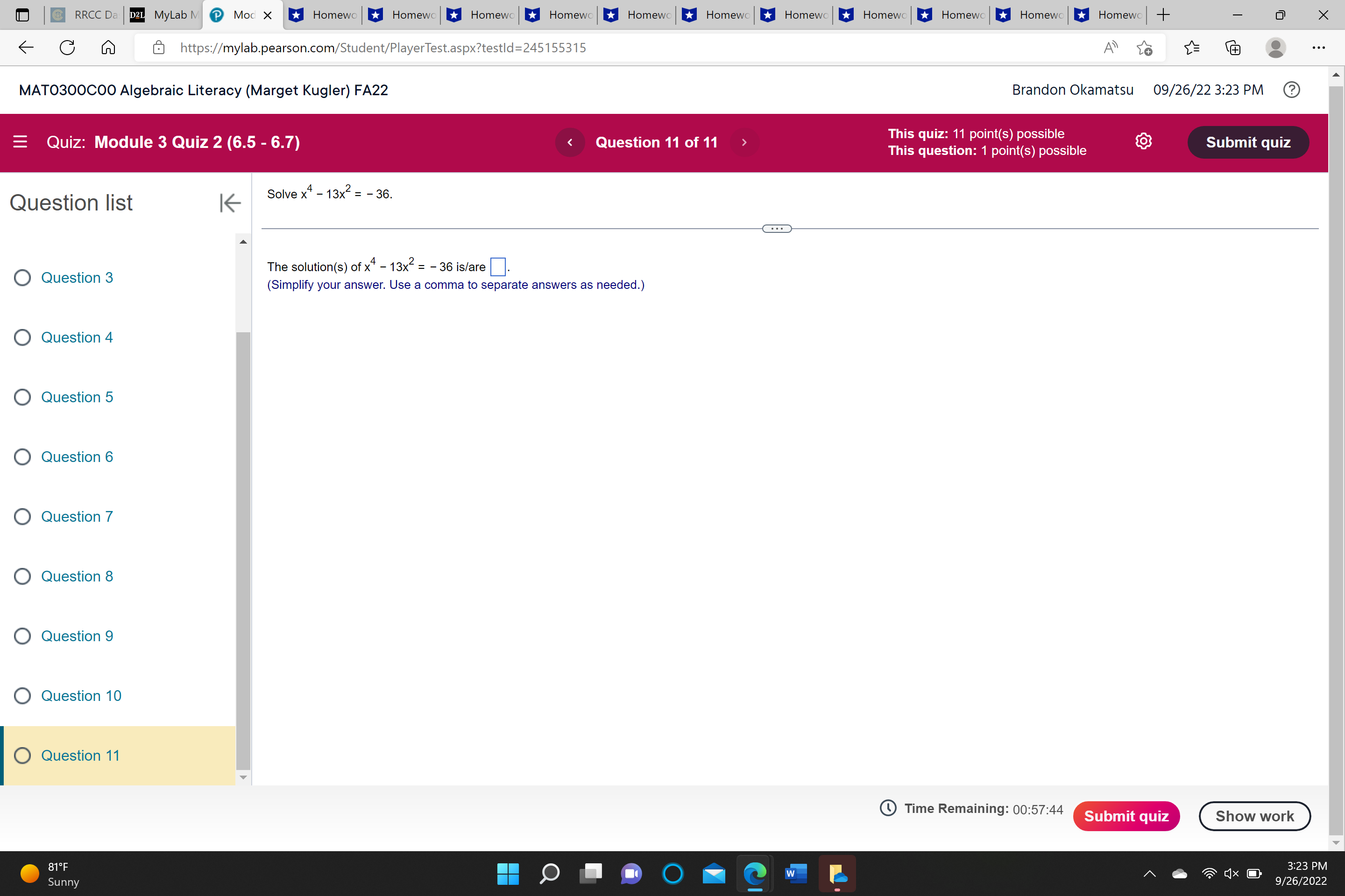 RRCC Da DZI MyLab M @ Mod X Homewo Homewo Homewo