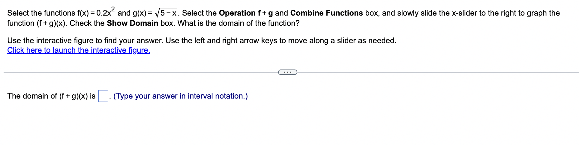 Select the functions f(x) = Ix + 5 and g(x) = 45