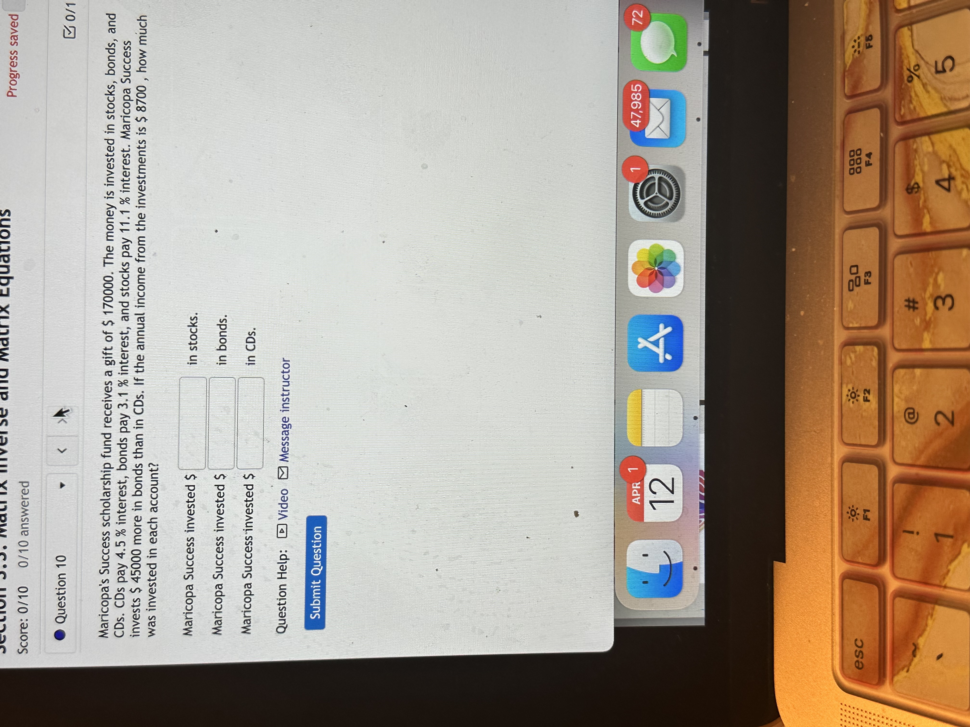 Progress saved D Score: 0/10 0/10 answered