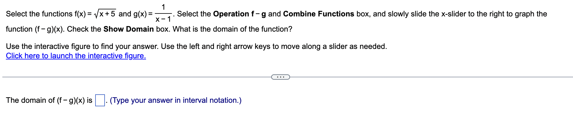 Select the functions f(x) = Ix + 5 and g(x) = 45