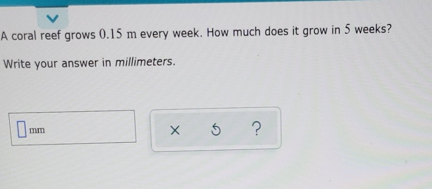Metric conversion with decimal values A coral