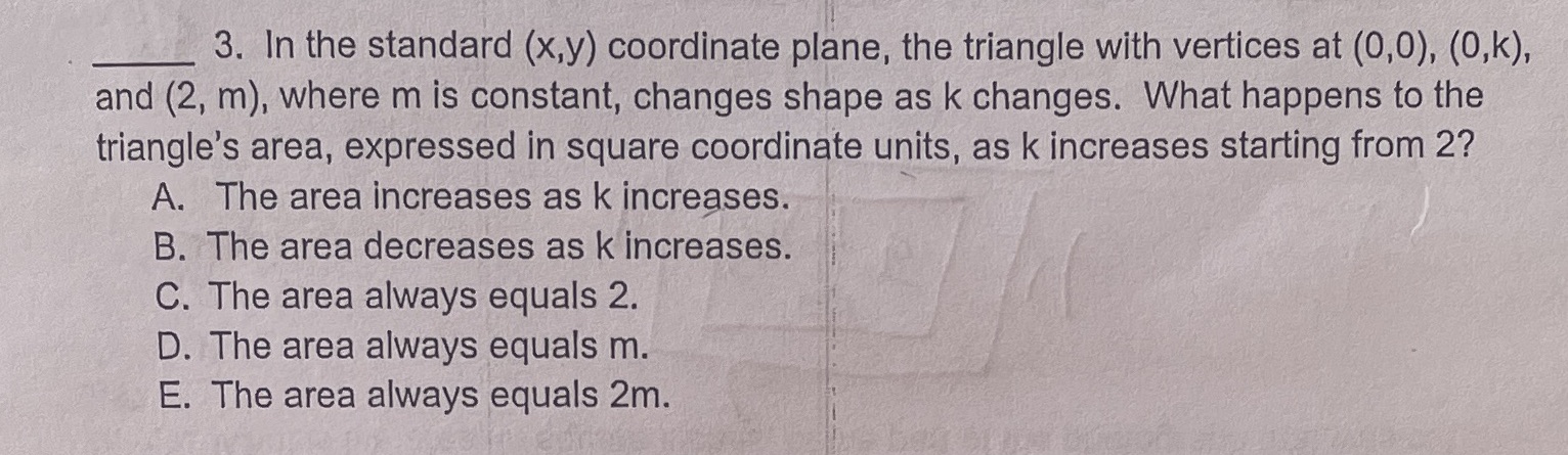 3. In the standard (x,y) coordinate plane, the