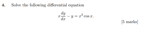 4. Solve the following differential equation dy -
