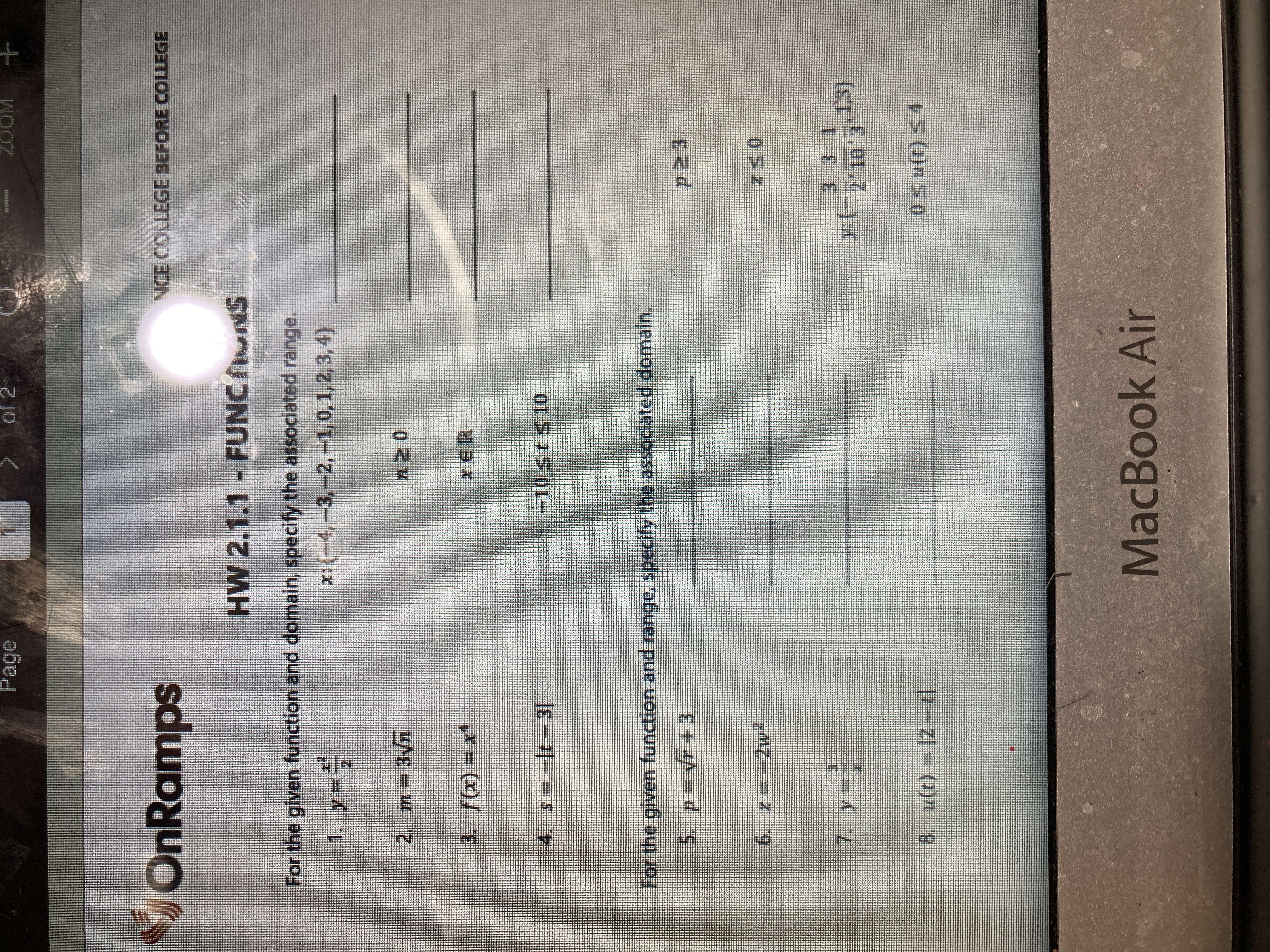 Page OnRamps NCE COLLEGE BEFORE COLLEGE HW 2.1.1