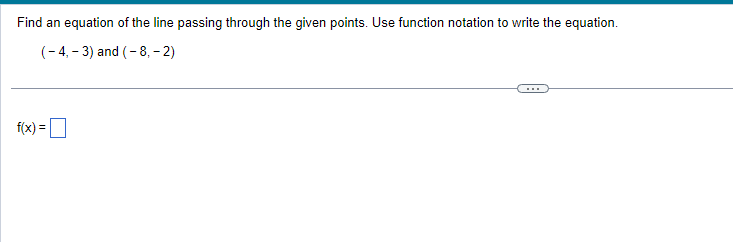 Find an equation of the line passing through the