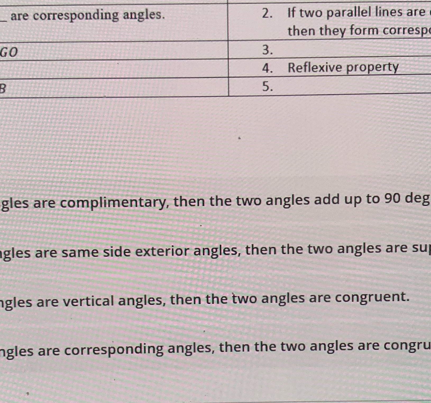 are corresponding angles. 2. If two parallel