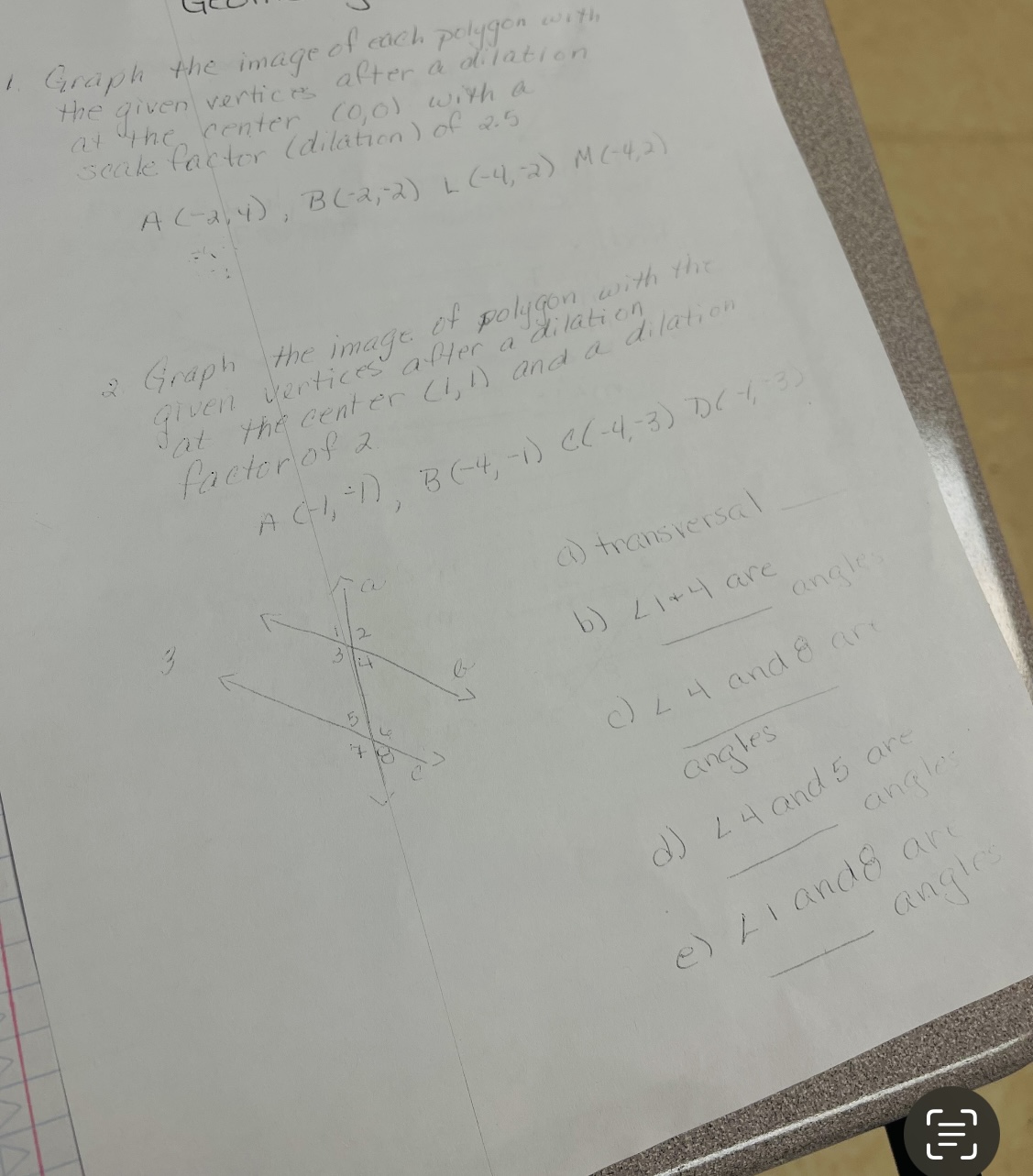 If the measure of angled = 4x +7 and the measure