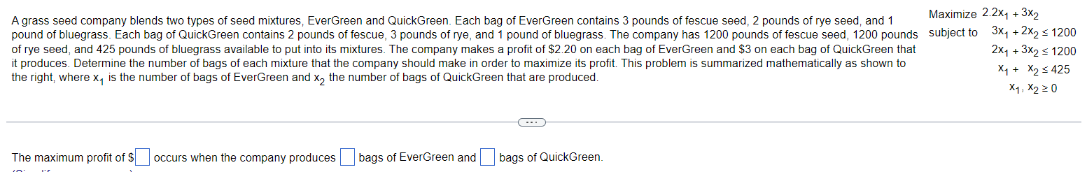 A grass seed company blendstwo types of seed