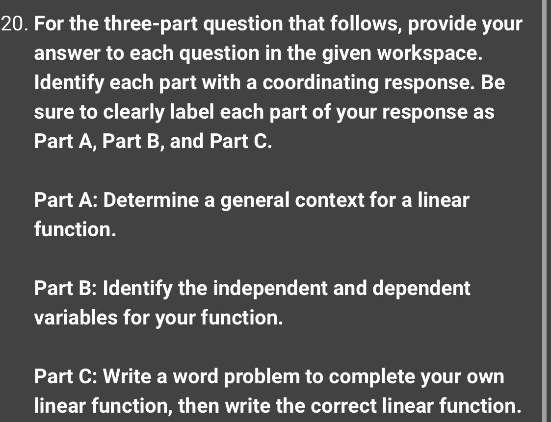 Please do part A b and c 20. For the three-part