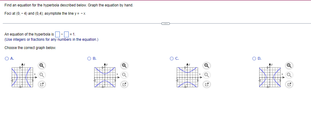 Find an equation for the hyperbola described