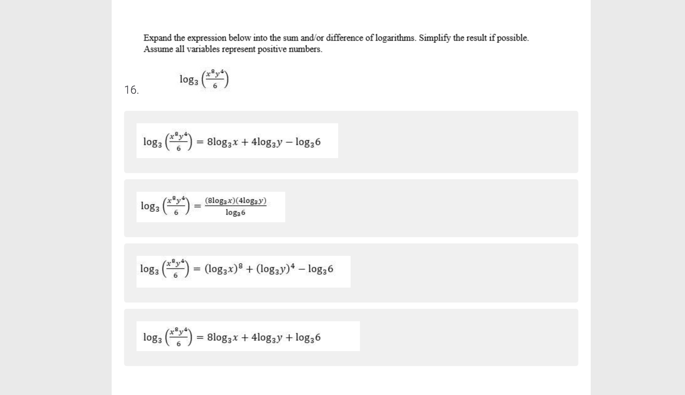 19. Solve the exponential equation a\" = 8.