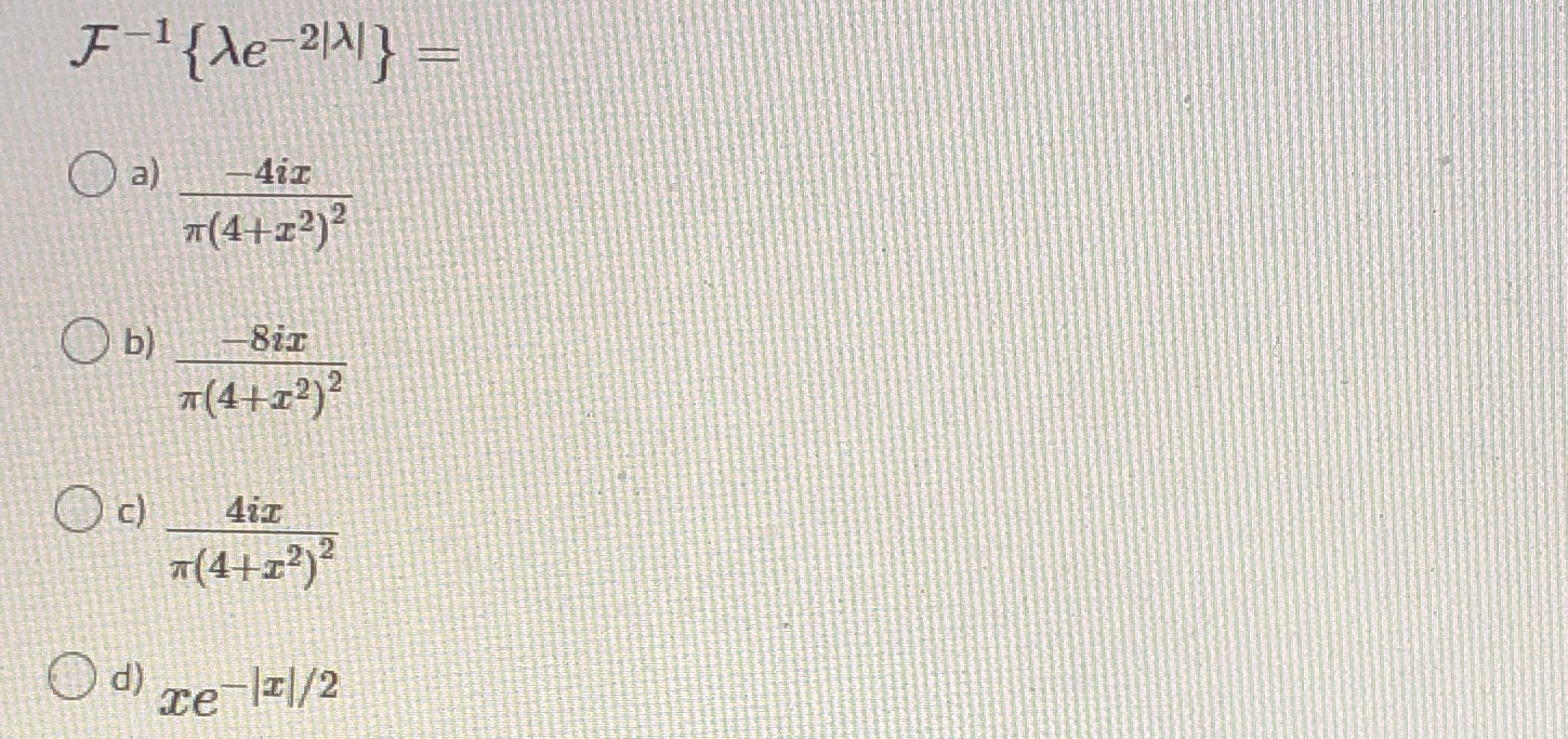 O al -4ir 7(4+12)2 Ob) gir TT(4+12)2 Oc) _4 Od).