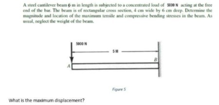 A steel cantilever beam o m in length is