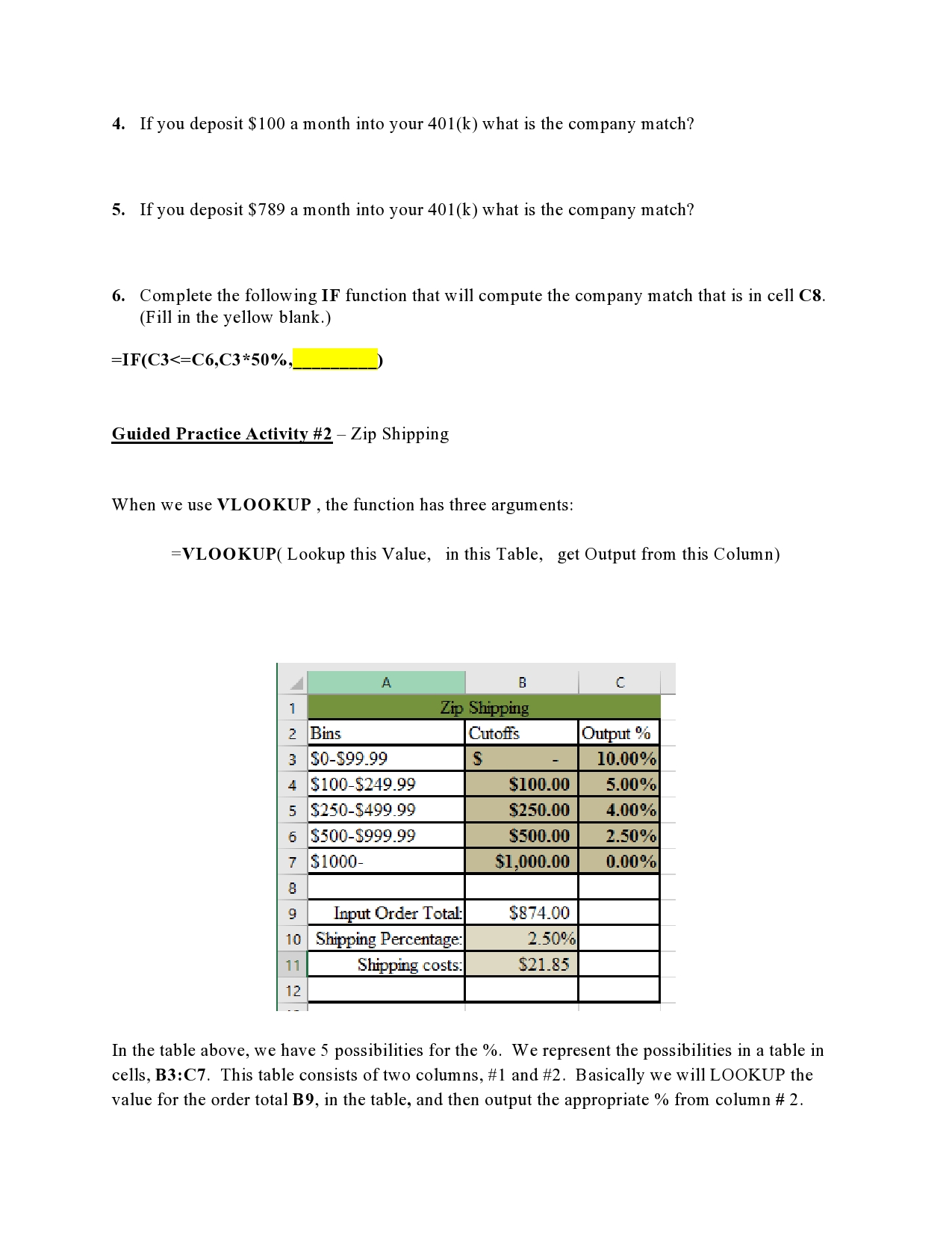 Guided Practice Activity #2 - IF Mania 1. Your