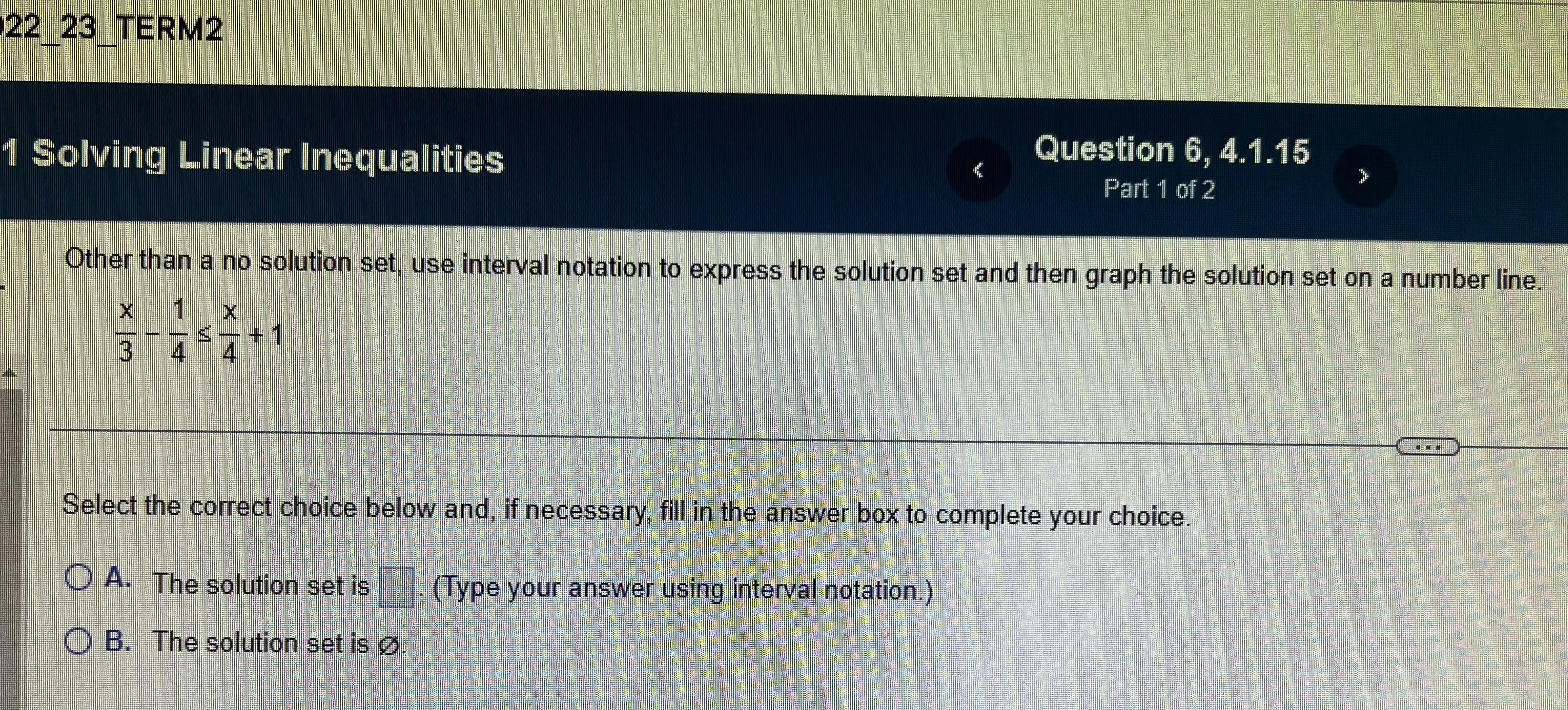 22 23 TERM2 1 Solving Linear Inequalities