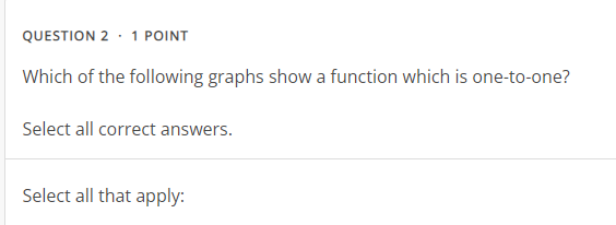 QUESTION 1 . 1 POINT Given the following