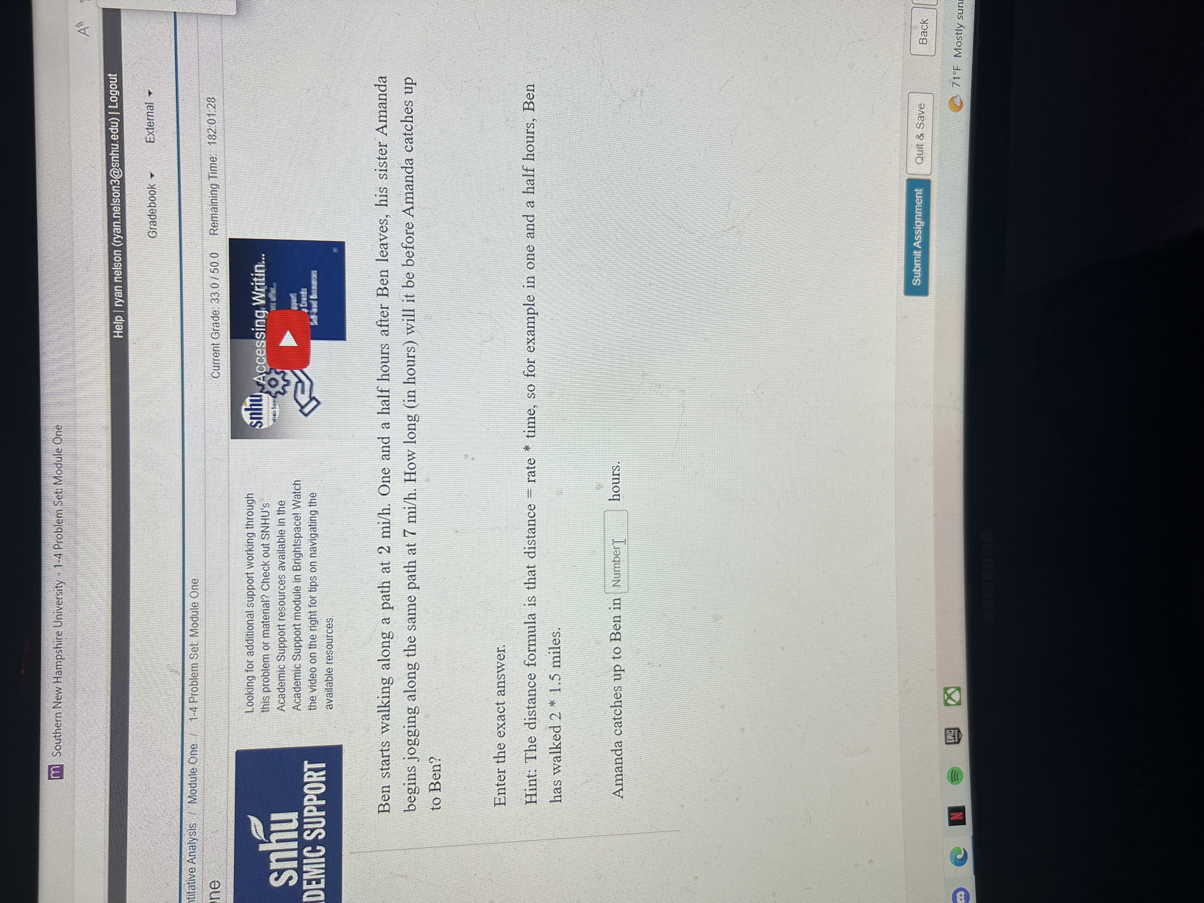 m Southern New Hampshire University - 1-4 Problem