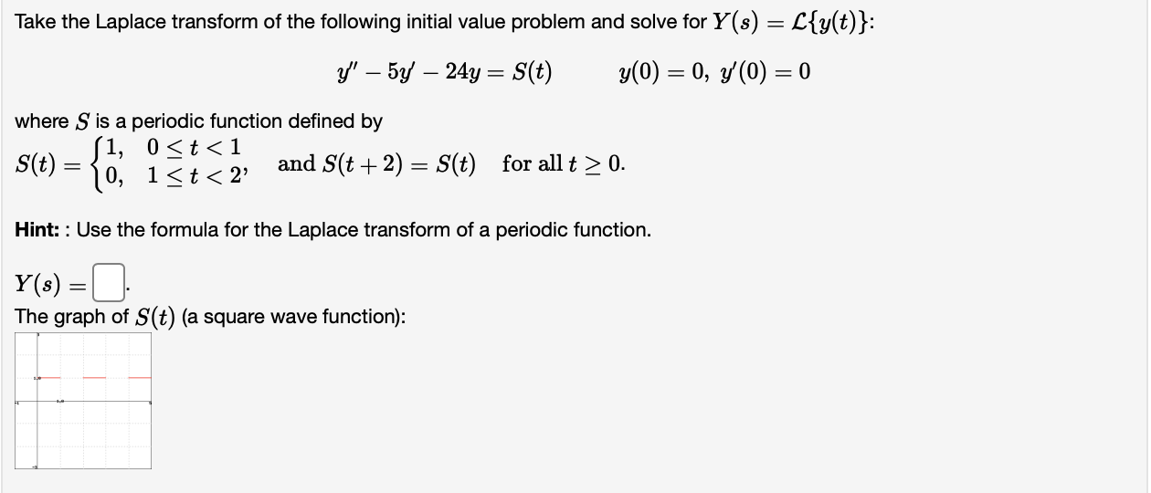 Take the Laplace transform of the following